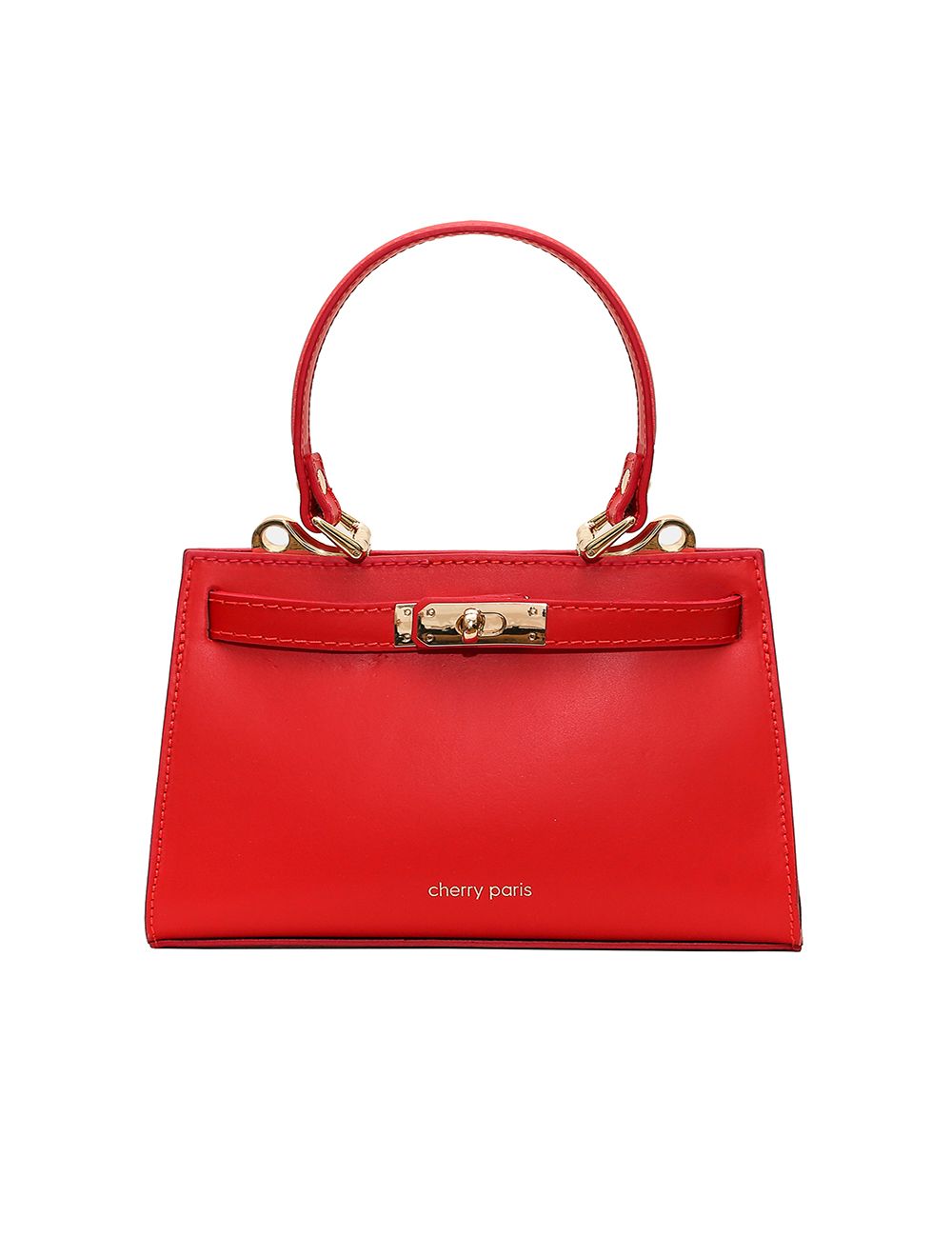 Sac Porté Main en Croûte de Cuir Vachette Lisse CARMEN-4029-Rouge