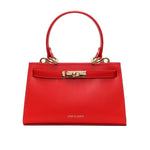 Sac Porté Main en Croûte de Cuir Vachette Lisse CARMEN-4029-Rouge