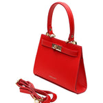 Sac Porté Main en Croûte de Cuir Vachette Lisse CARMEN-4029-Rouge