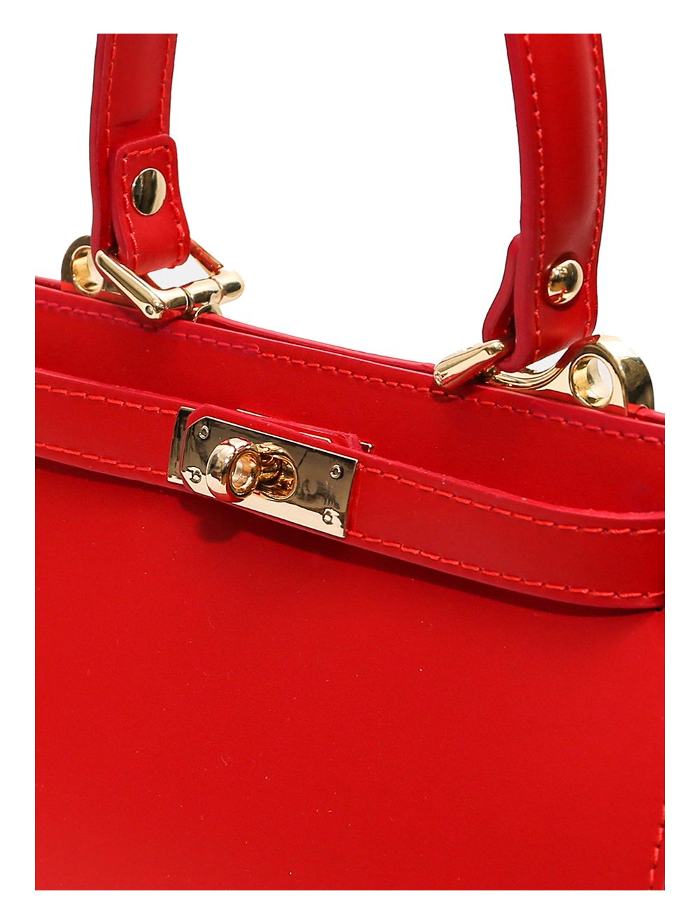 Sac Porté Main en Croûte de Cuir Vachette Lisse CARMEN-4029-Rouge