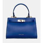 Sac Porté Main en Croûte de Cuir Vachette Lisse CARMEN-4029-Bleu Roi