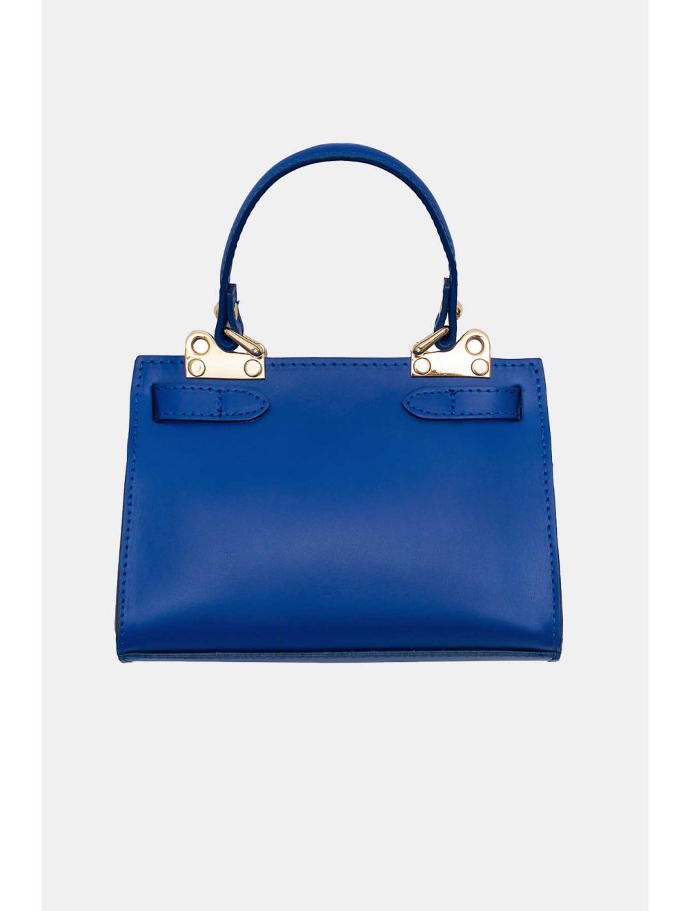 Sac Porté Main en Croûte de Cuir Vachette Lisse CARMEN-4029-Bleu Roi