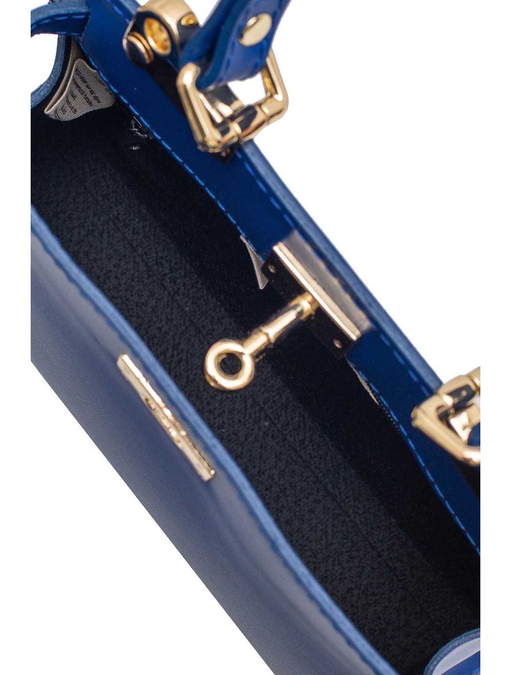 Sac Porté Main en Croûte de Cuir Vachette Lisse CARMEN-4029-Bleu Roi