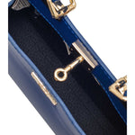 Sac Porté Main en Croûte de Cuir Vachette Lisse CARMEN-4029-Bleu Roi