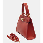 Sac Porté Main en Croûte de Cuir Vachette Lisse CARMEN-4029-Rouille