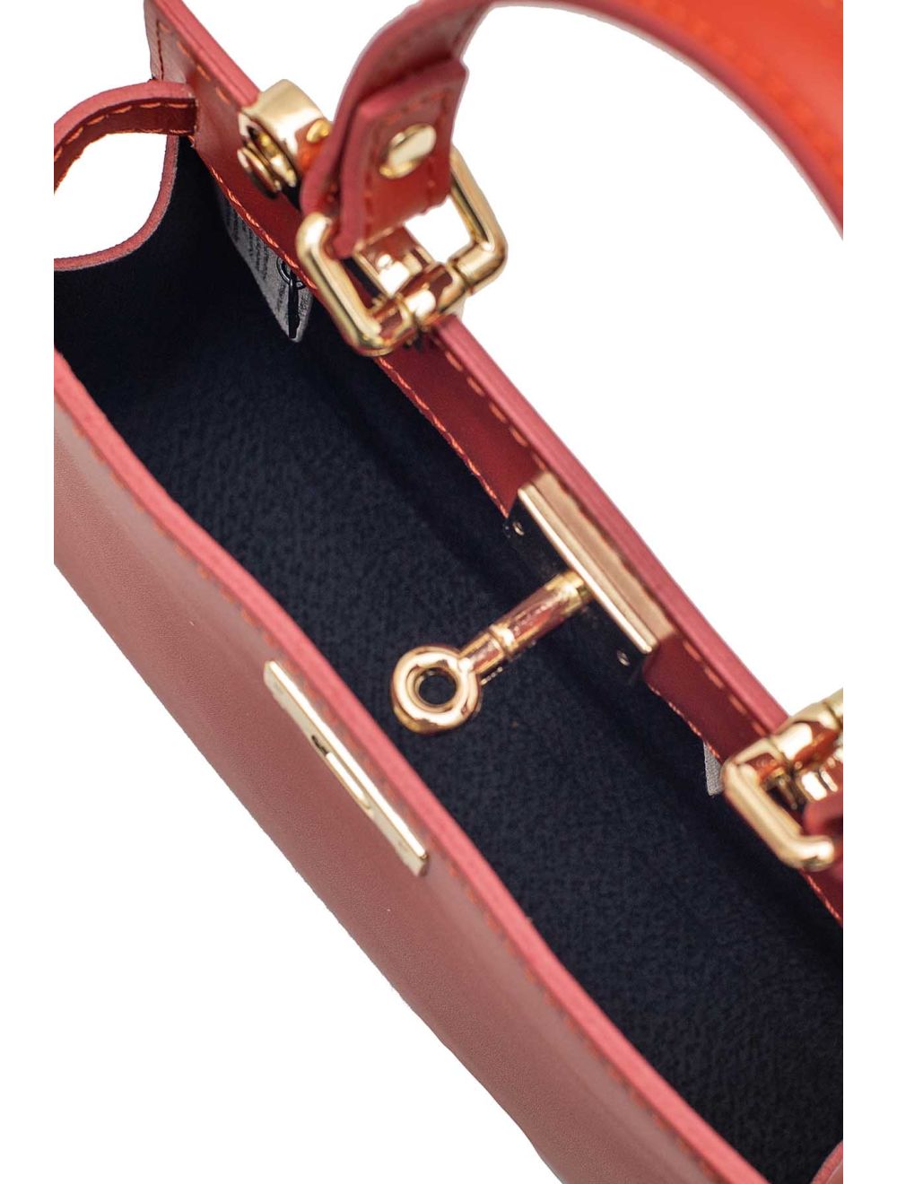 Sac Porté Main en Croûte de Cuir Vachette Lisse CARMEN-4029-Rouille