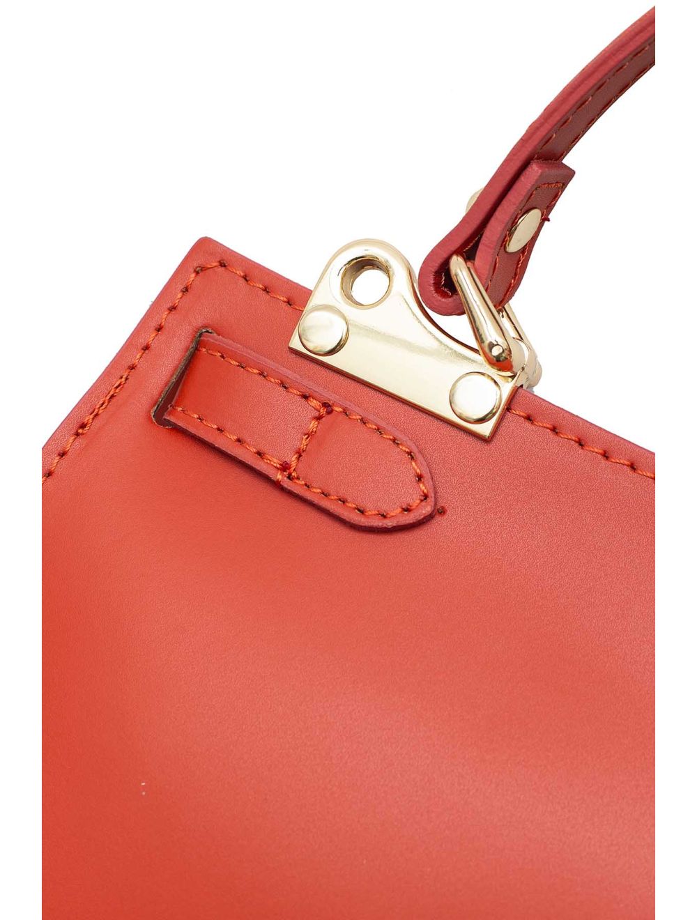 Sac Porté Main en Croûte de Cuir Vachette Lisse CARMEN-4029-Rouille