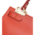 Sac Porté Main en Croûte de Cuir Vachette Lisse CARMEN-4029-Rouille