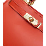 Sac Porté Main en Croûte de Cuir Vachette Lisse CARMEN-4029-Rouille