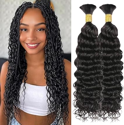 Bohémian braid cheveux humains deep wave