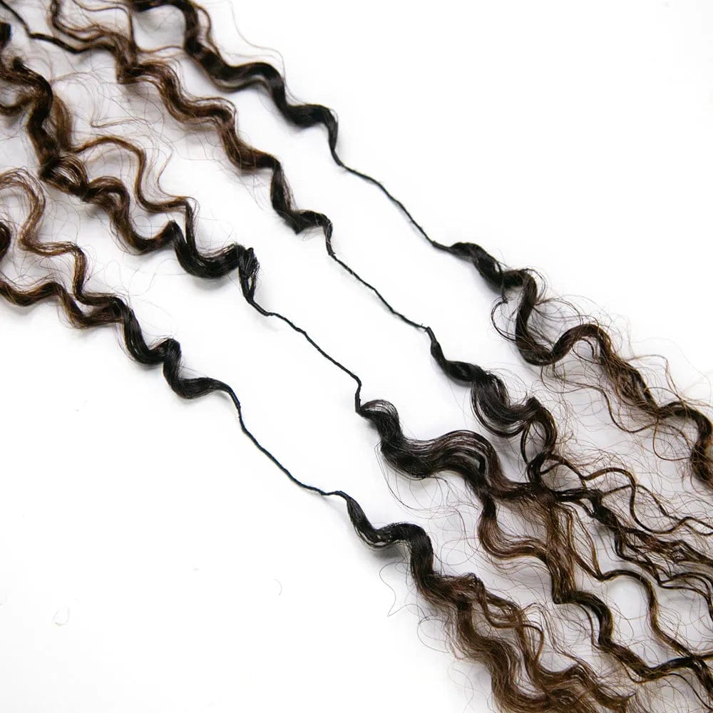 Crochet Extensions de cheveux humains kinky curly couleur 1b/4 pré-séparés sans noeuds Crochet cheveux humains avec boucle pour torsion Boho tresses