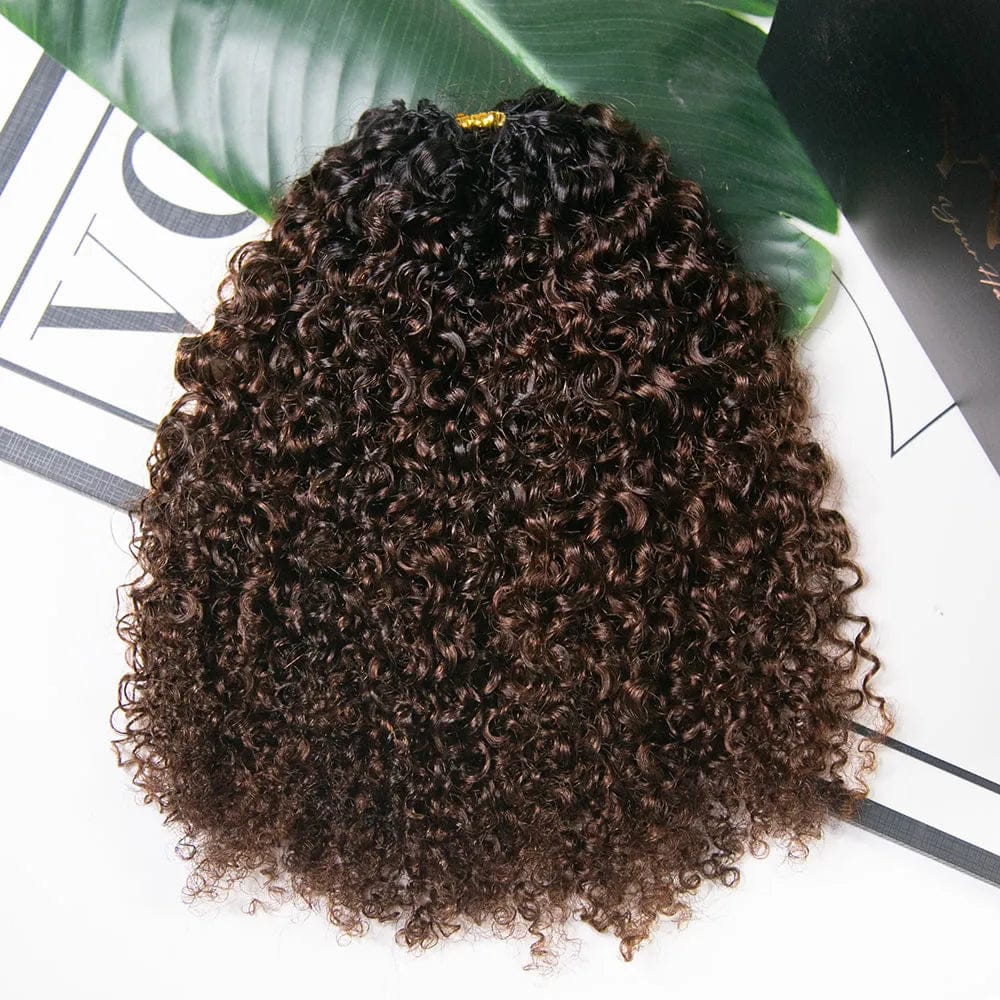 Crochet Extensions de cheveux humains kinky curly couleur 1b/4 pré-séparés sans noeuds Crochet cheveux humains avec boucle pour torsion Boho tresses