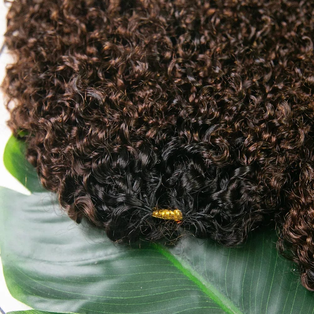 Crochet Extensions de cheveux humains kinky curly couleur 1b/4 pré-séparés sans noeuds Crochet cheveux humains avec boucle pour torsion Boho tresses