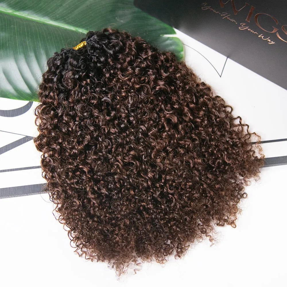 Crochet Extensions de cheveux humains kinky curly couleur 1b/4 pré-séparés sans noeuds Crochet cheveux humains avec boucle pour torsion Boho tresses