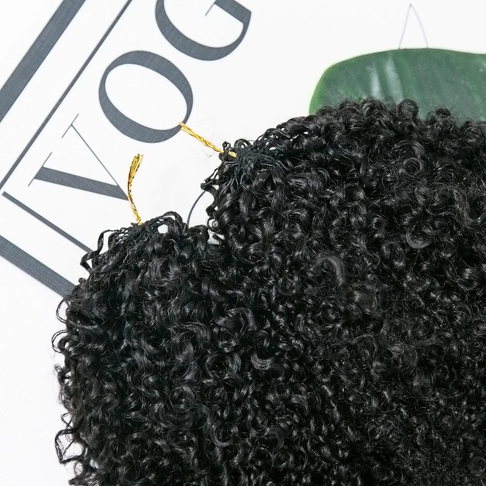 Crochet Extensions de cheveux humains kinky curly pré-séparés sans noeuds Crochet cheveux humains avec boucle pour torsion Boho tresses