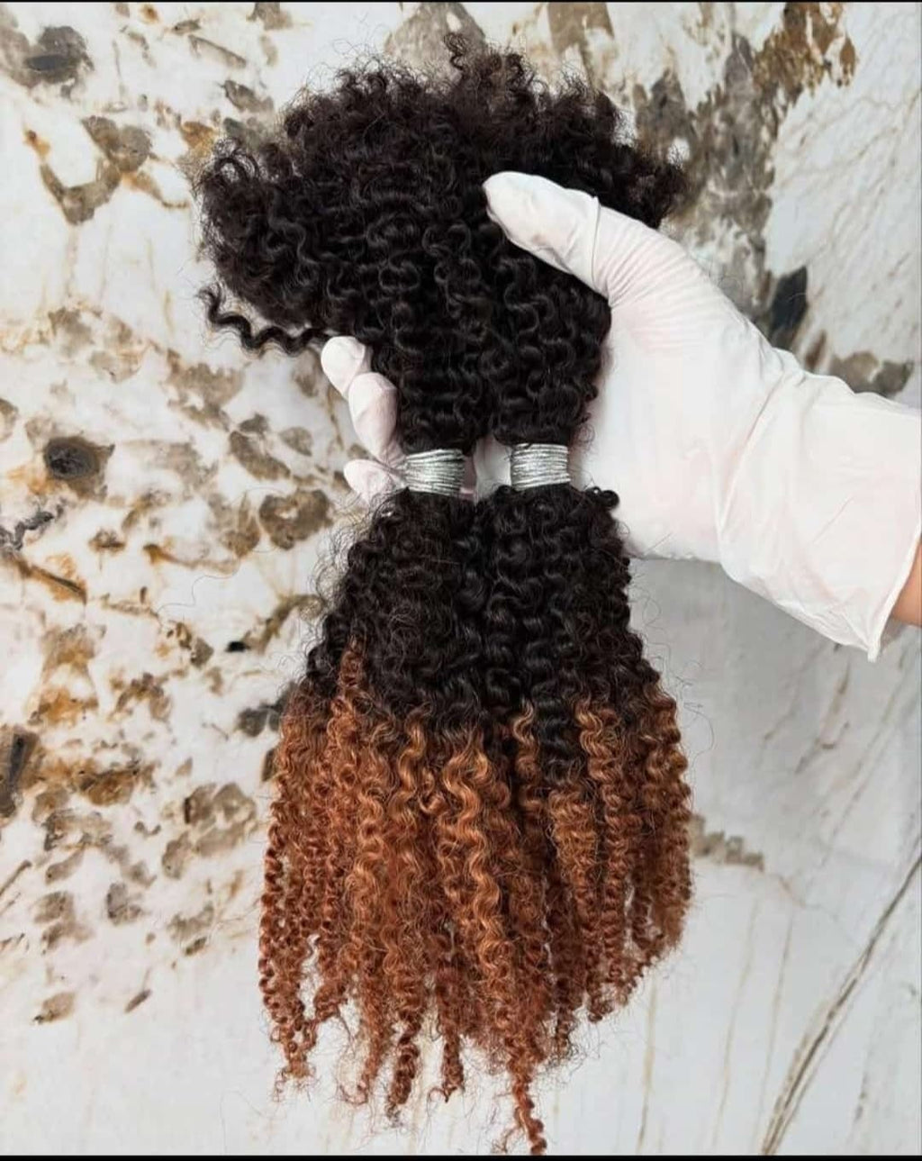 Afro Kinky Bulk Human Hair  couleur 1b/30,  50 g par Paquet