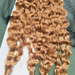 27 Honey Blonde Burmese Curly Crochet Human Hair for Miracle Knots