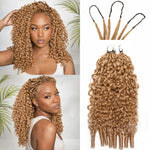 27 Honey Blonde Burmese Curly Crochet Human Hair for Miracle Knots