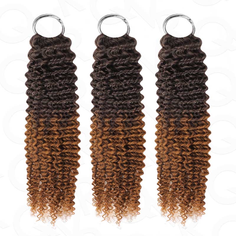 Crochet Extensions de cheveux humains deep wave  1B/30 pré-séparés sans noeuds Crochet cheveux humains avec boucle pour torsion Boho tresses