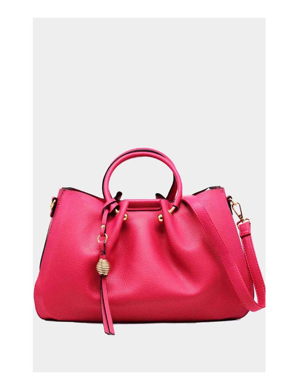 Sac à Main Languette En Relief Litchi-6909-Pink