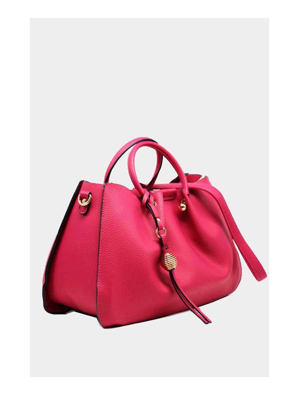Sac à Main Languette En Relief Litchi-6909-Pink