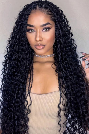 Bohémian braid cheveux humains deep wave