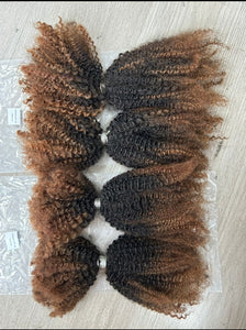 Afro Kinky Bulk Human Hair  couleur 1b/30,  50 g par Paquet