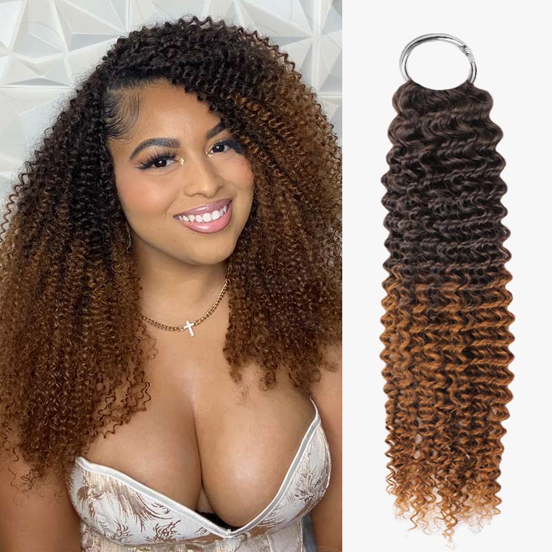 Crochet Extensions de cheveux humains deep wave  1B/30 pré-séparés sans noeuds Crochet cheveux humains avec boucle pour torsion Boho tresses